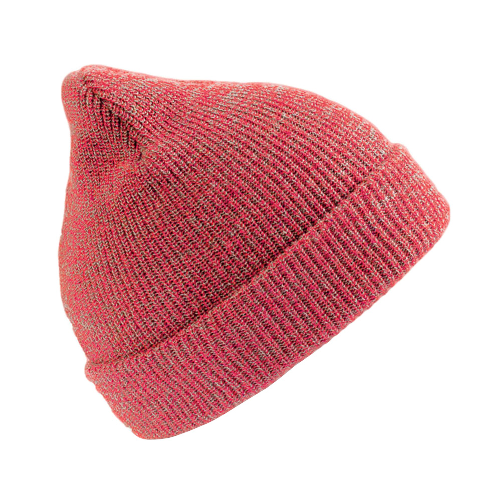 Двуслойна плетена Зимна Шапка бургунд-меланж Двуслойна плетена Зимна Шапка бургунд-меланж