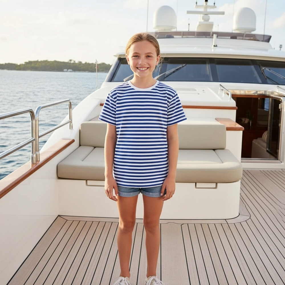 Детска моряшка тениска с къс ръкав