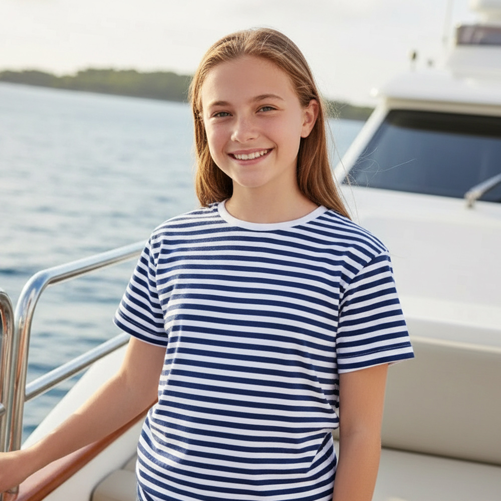 Детска моряшка тениска с къс ръкав