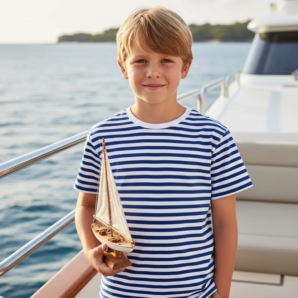 Детска моряшка тениска с къс ръкав