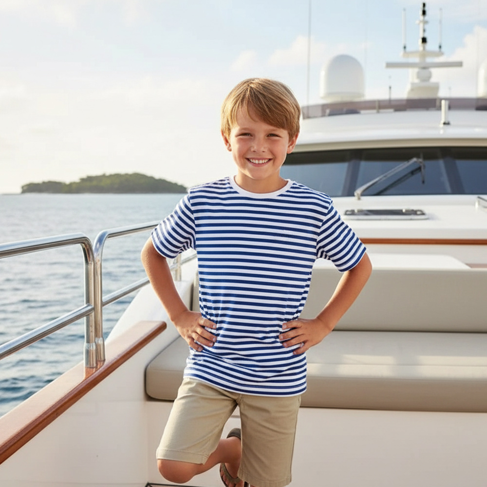 Детска моряшка тениска с къс ръкав