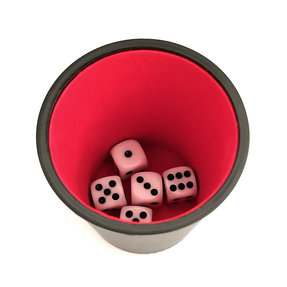 Комплект чаша за зарове с 5 броя зарчета