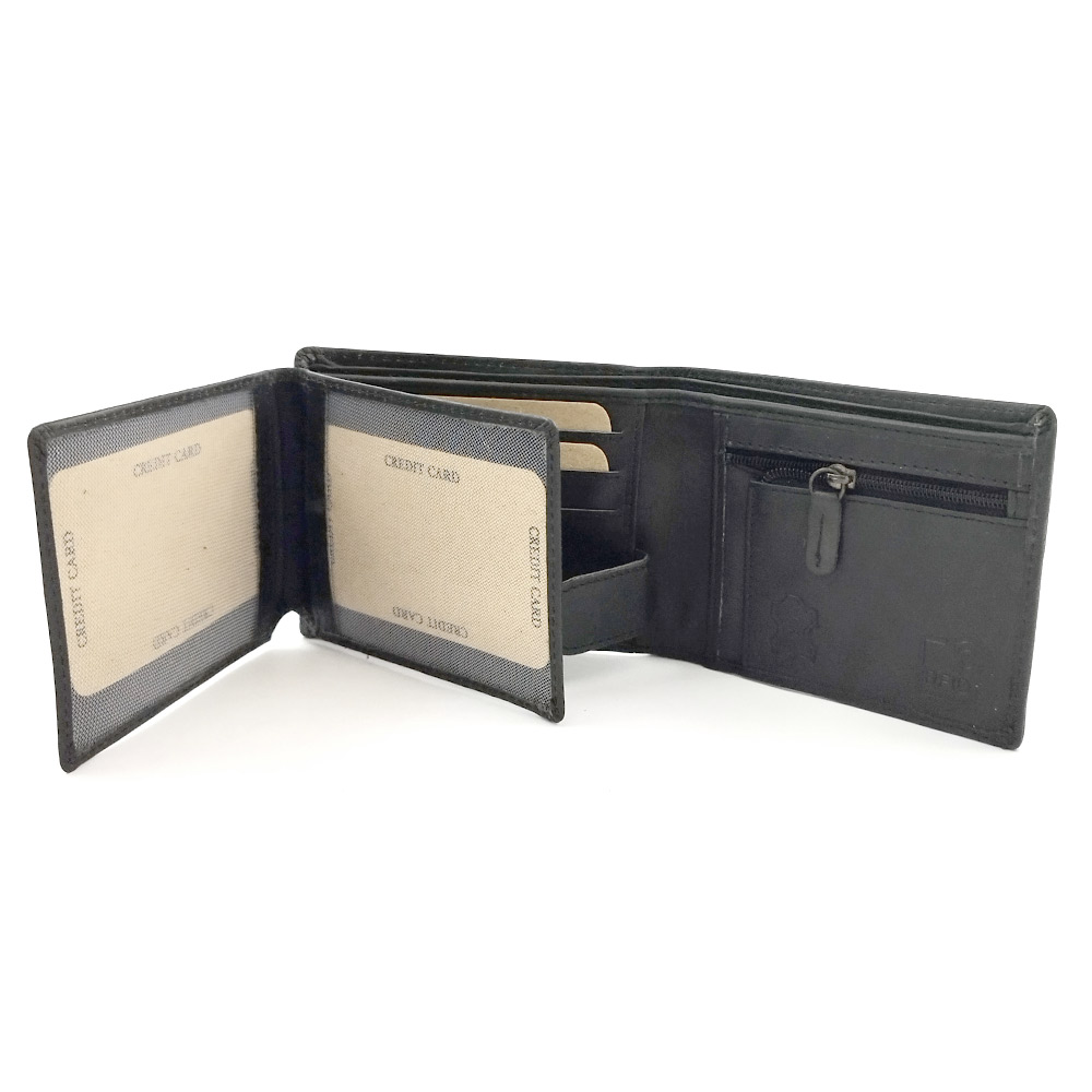 Портфейл от Естествена Кожа BLUE BURRY 090 в черно