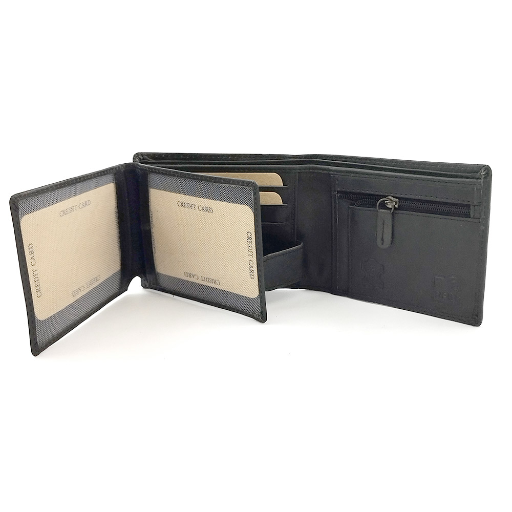 Портфейл от Естествена Кожа BLUE BURRY 090 в черно