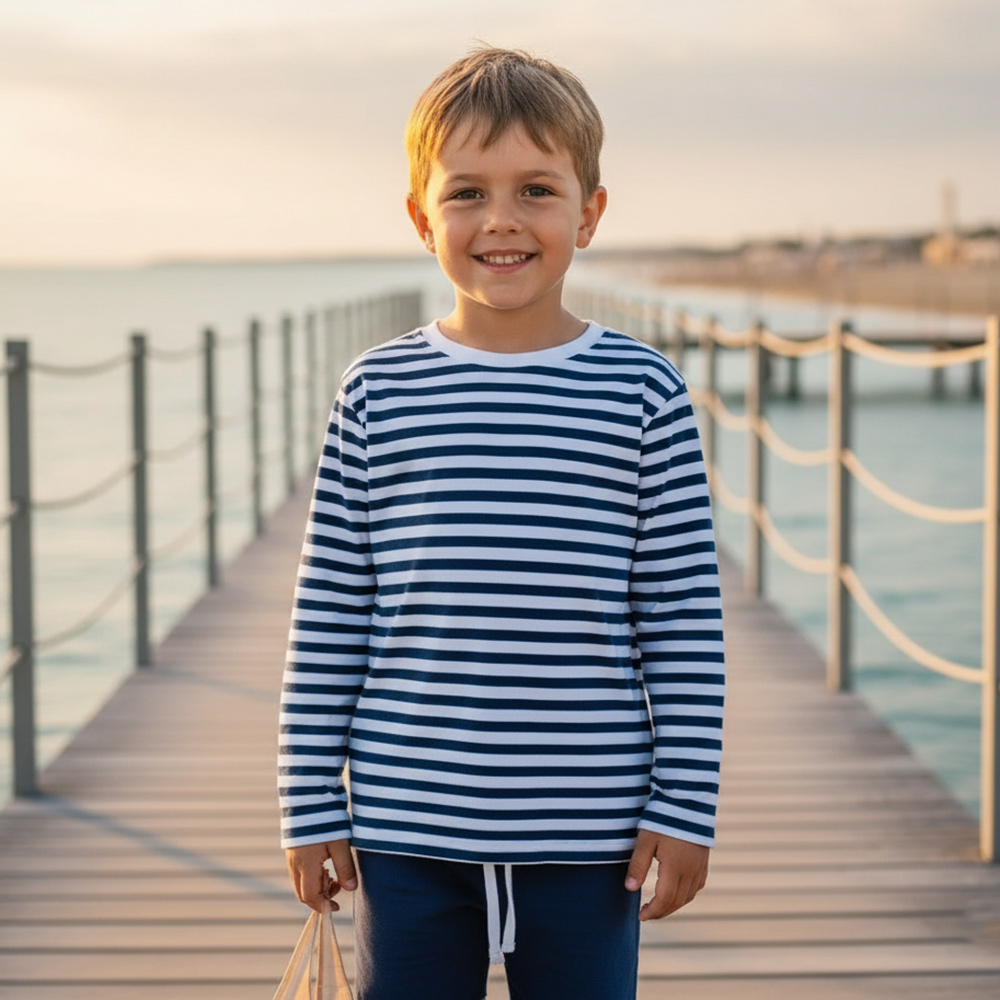 Детска моряшка блузка с дълъг ръкав