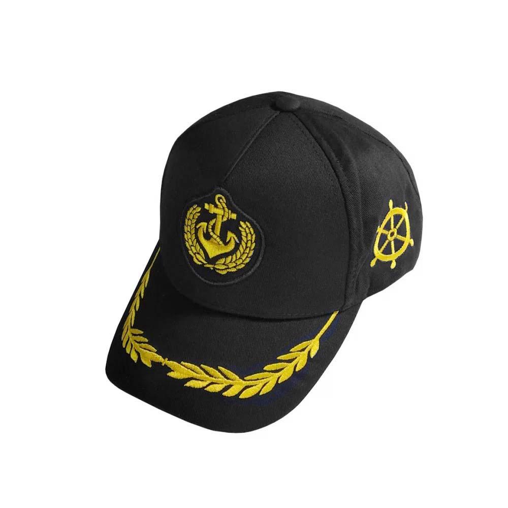 Черна Капитанска Шапка с Козирка