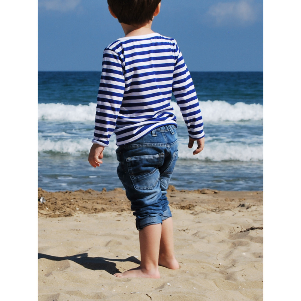 Детска моряшка блузка с дълъг ръкав