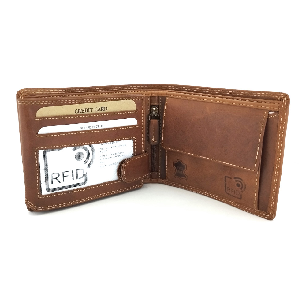 Портфейл от Естествена Кожа BLUE BURRY 042 в кафяво