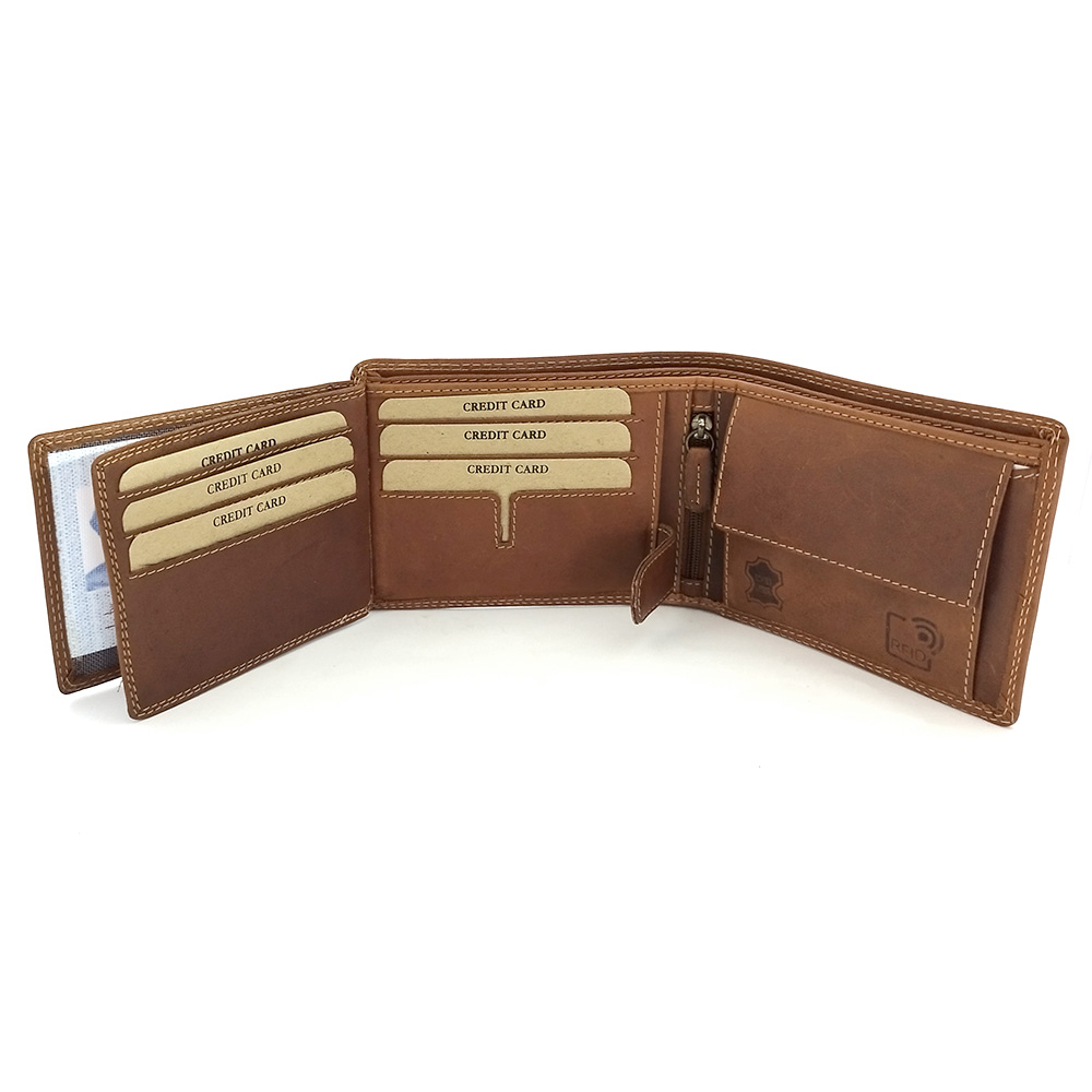 Портфейл от Естествена Кожа BLUE BURRY 042 в кафяво