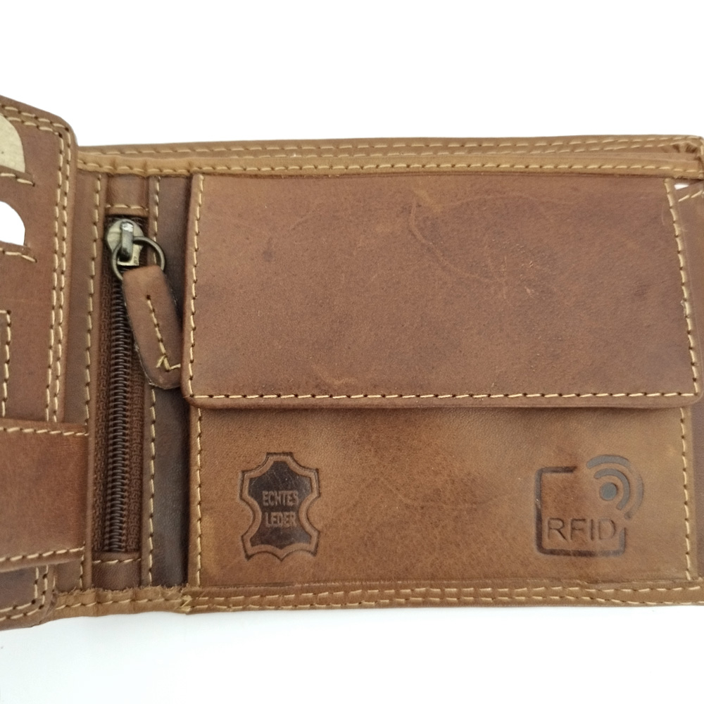 Портфейл от Естествена Кожа BLUE BURRY 042 в кафяво