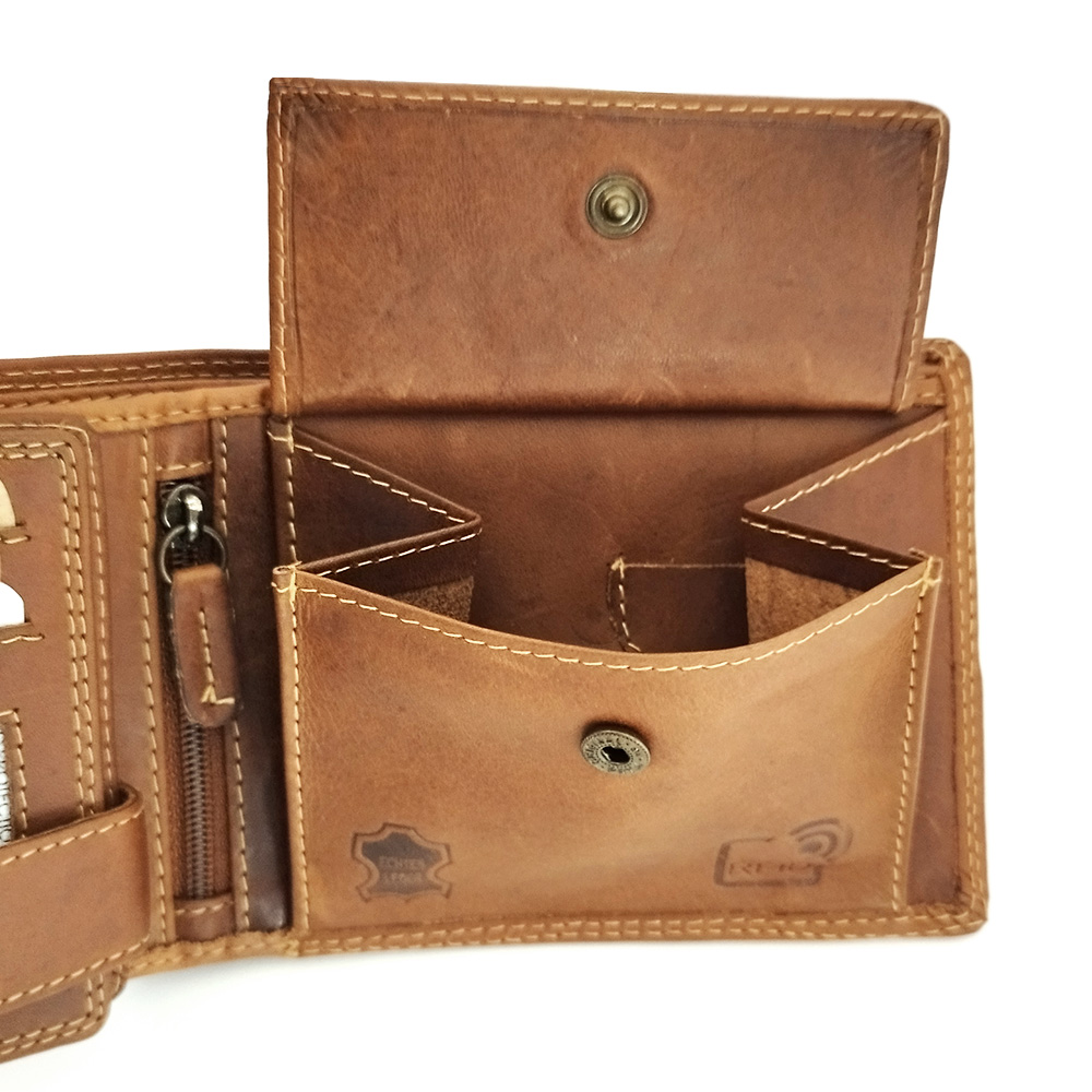 Портфейл от Естествена Кожа BLUE BURRY 042 в кафяво