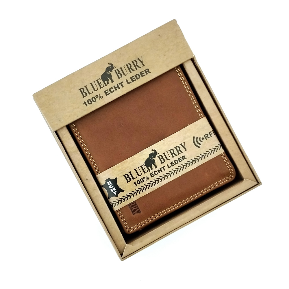 Портфейл от Естествена Кожа BLUE BURRY 042 в кафяво