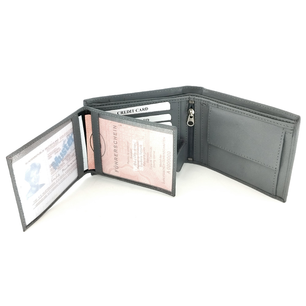 Светло сив портфейл