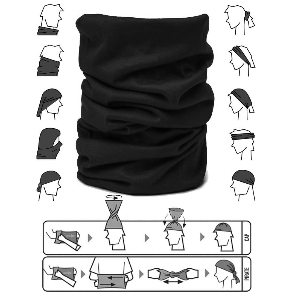 Черен бъф/шал 12 в 1