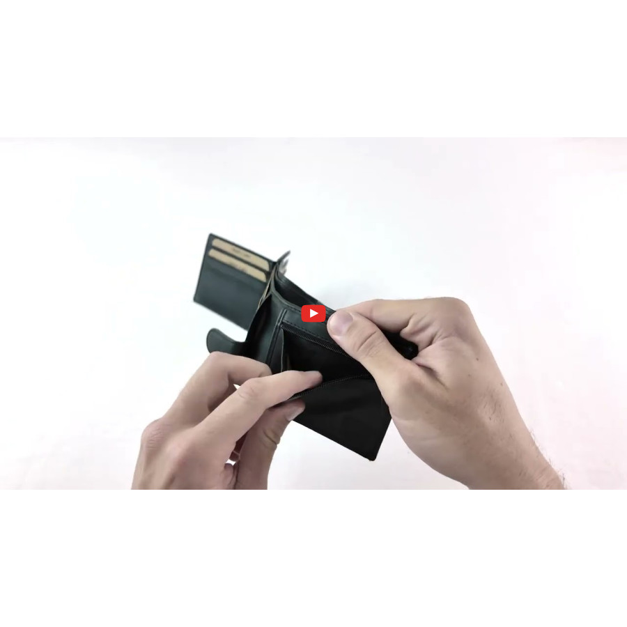 Портфейл от Естествена Кожа BLUE BURRY 090 в черно